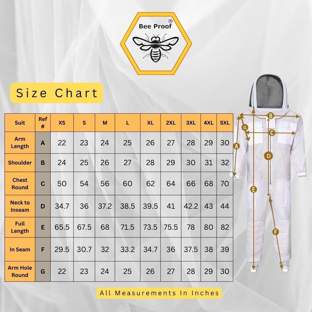 BP-311 Ventilated 3-Layer Beekeeping Suit with Fencing and Round Veil & Gloves | BeeProof