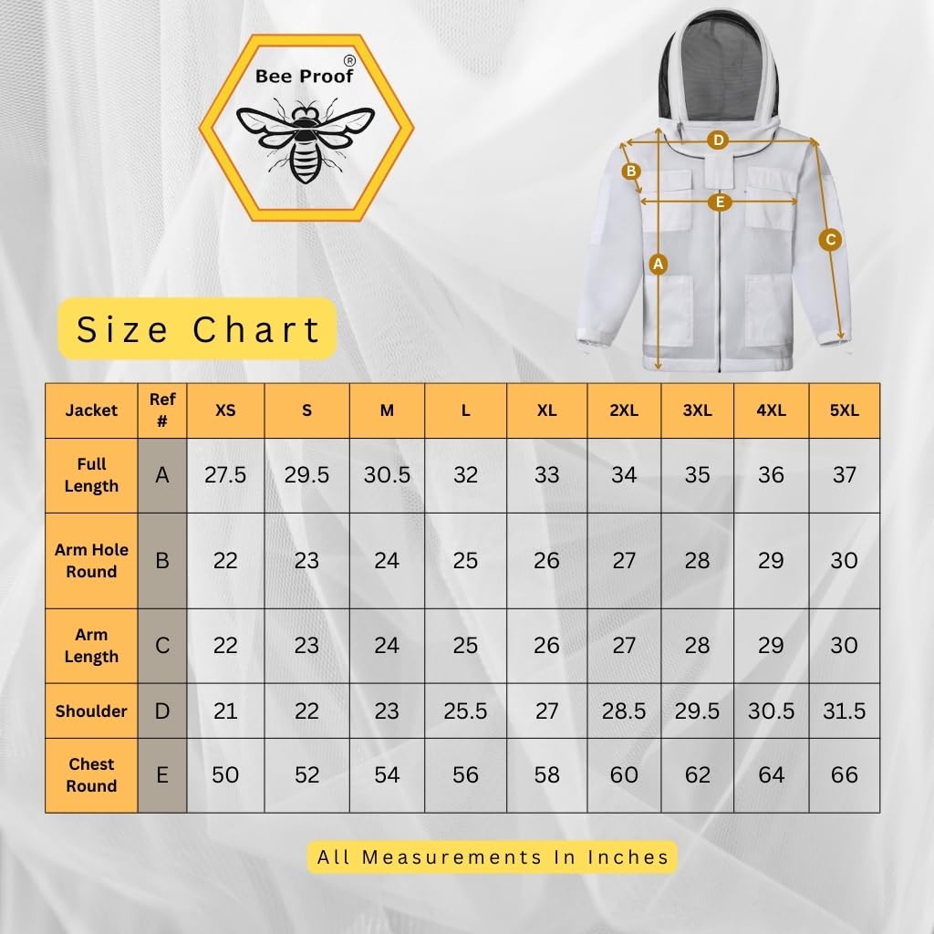 Bee Proof BP-301 Beekeeping Jacket with Veil 3 Layer Ultra Ventilated with Total Protection & Safety
