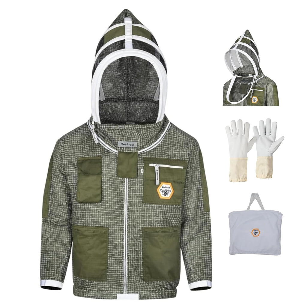 Bee Proof BP-301 Beekeeping Jacket with Veil 3 Layer Ultra Ventilated with Total Protection & Safety
